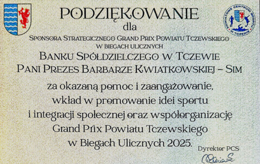 Zdjęcie do Byliśmy sponsorem strategicznym Grand Prix Powiatu Tczewskiego w Biegach Ulicznych.