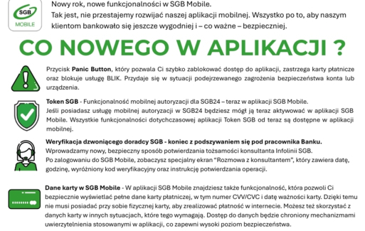 Zdjęcie do Nowe funkcjonalności w aplikacji SGB Mobile